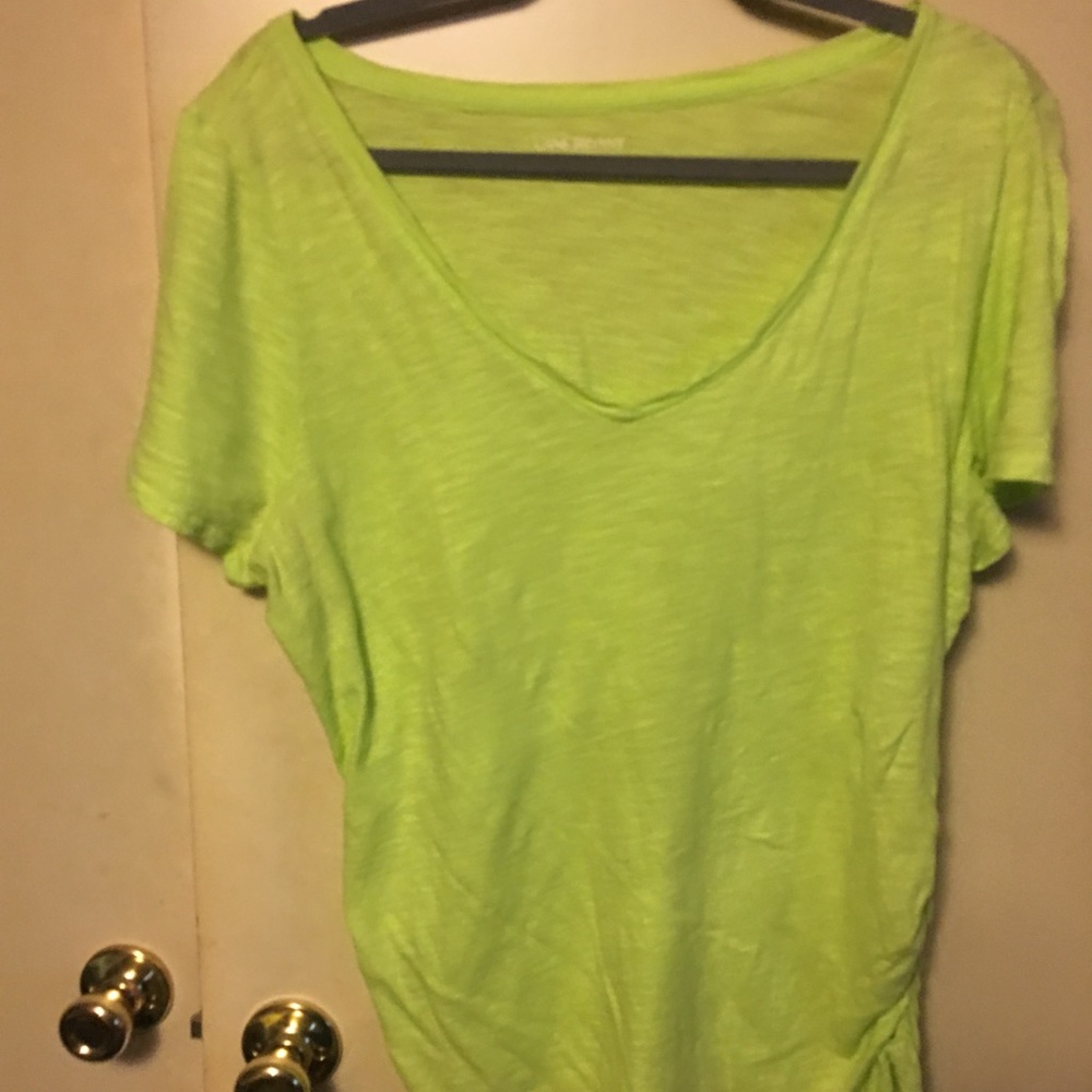 Lane Bryant Neon yellow V neck tee